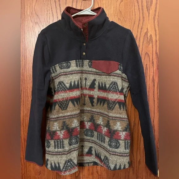 Entro Navy and Aztec Patterned Sweater - Picture 1 of 3